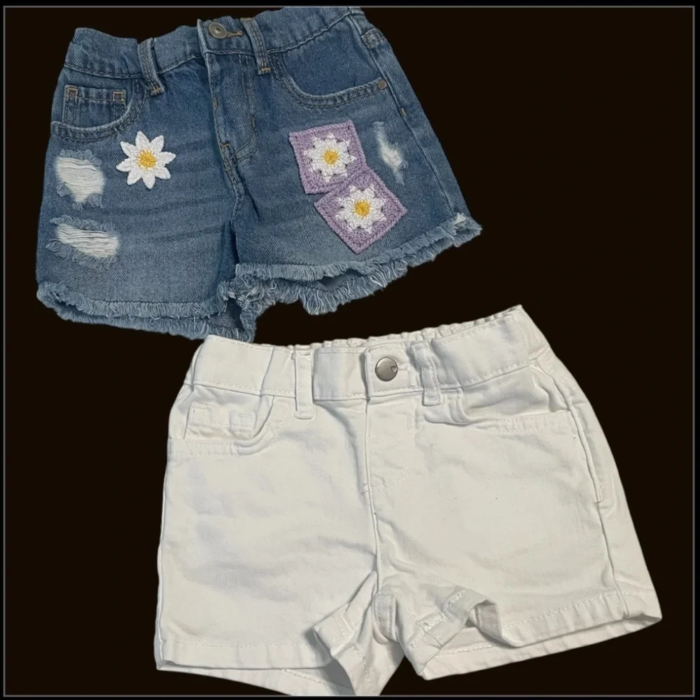 The Children’s Place and Wonder Nation Denim and White Girls Shorts Set